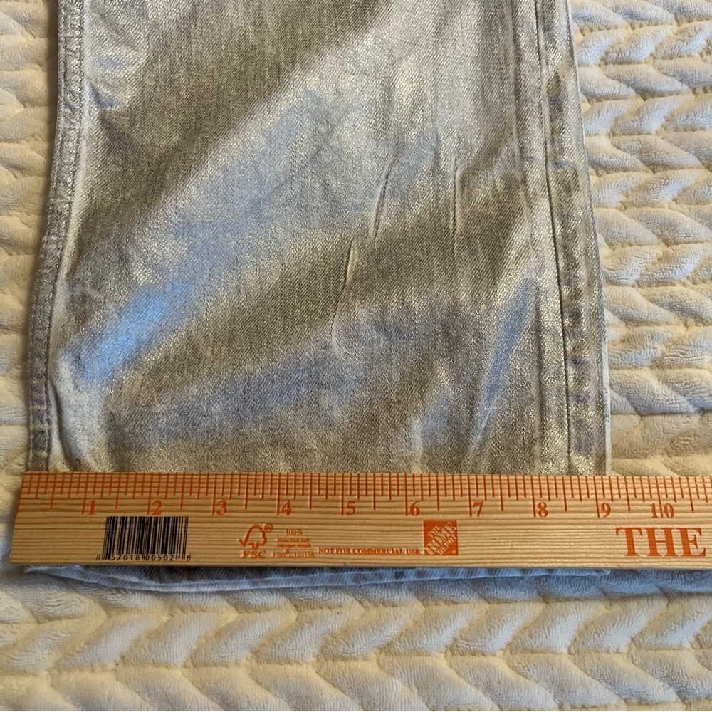 Zara Silver Metalic Jeans Size 2 wide leg - Picture 11 of 14